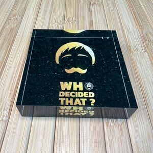 Who Decided That Acrylic Stand 3.5" x 3.5" x 1" Paperweight Coaster Display